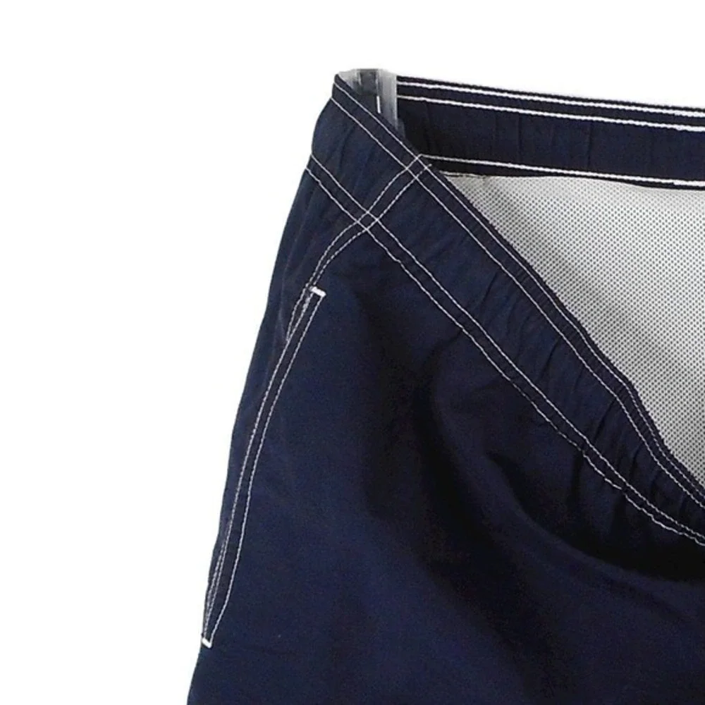 Grant Thomas Mens Swim Trunks M Blue Elastic Waist Mesh Lined Pockets Drawstring
